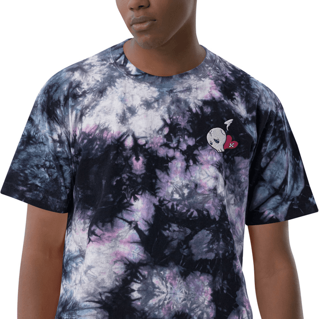 One style No Love Embroidered Oversized tie-dye t-shirt